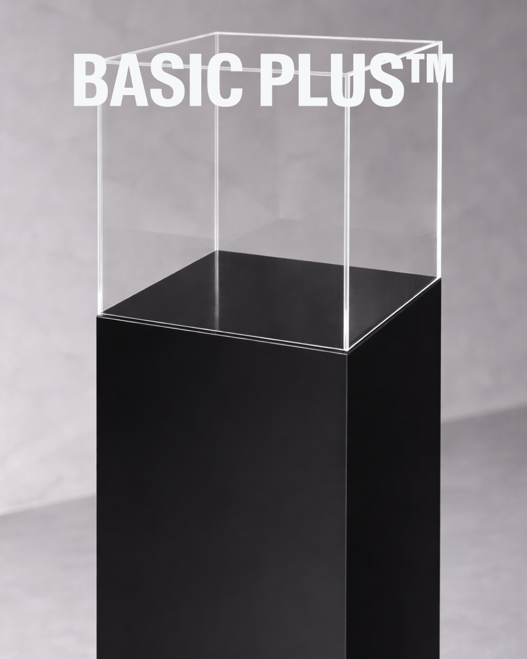 Black Acrylic Display Plinth with Clear Cover