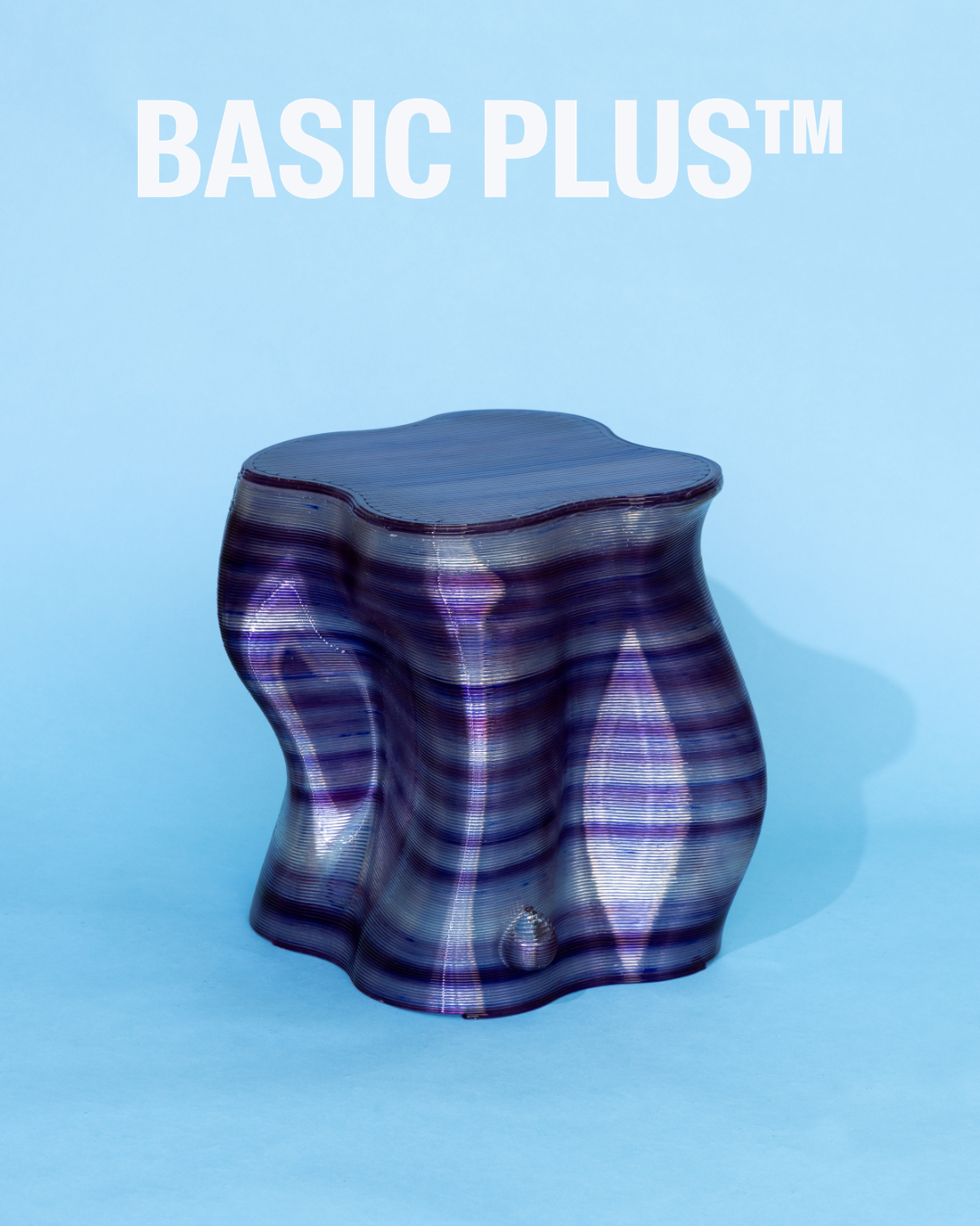 Purple & Blue Tiger Stripes Stool