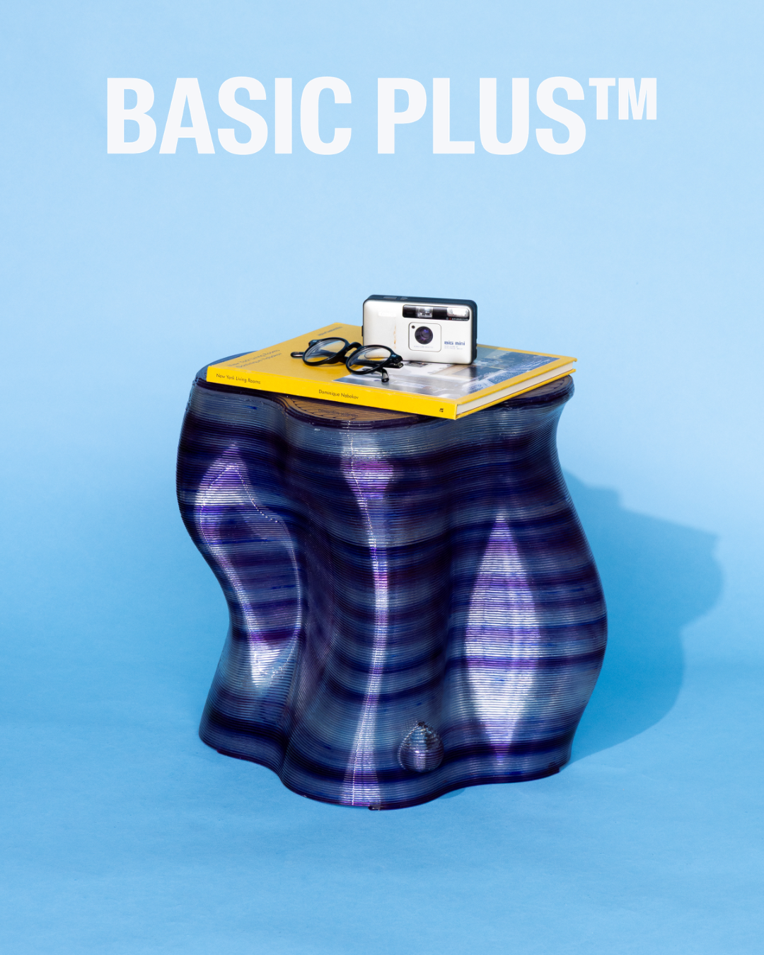 Purple & Blue Tiger Stripes Stool