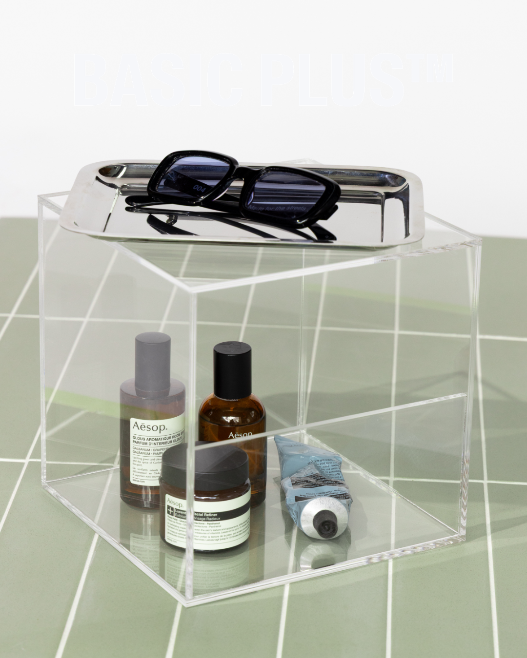 Acrylic Modular Storage Box with Front Lip