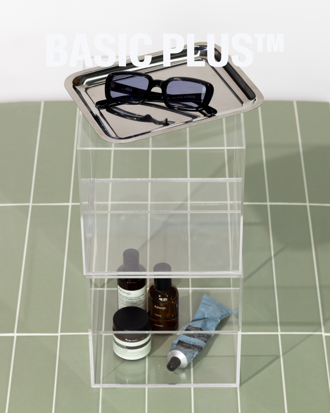 Acrylic Modular Storage Box with Front Lip