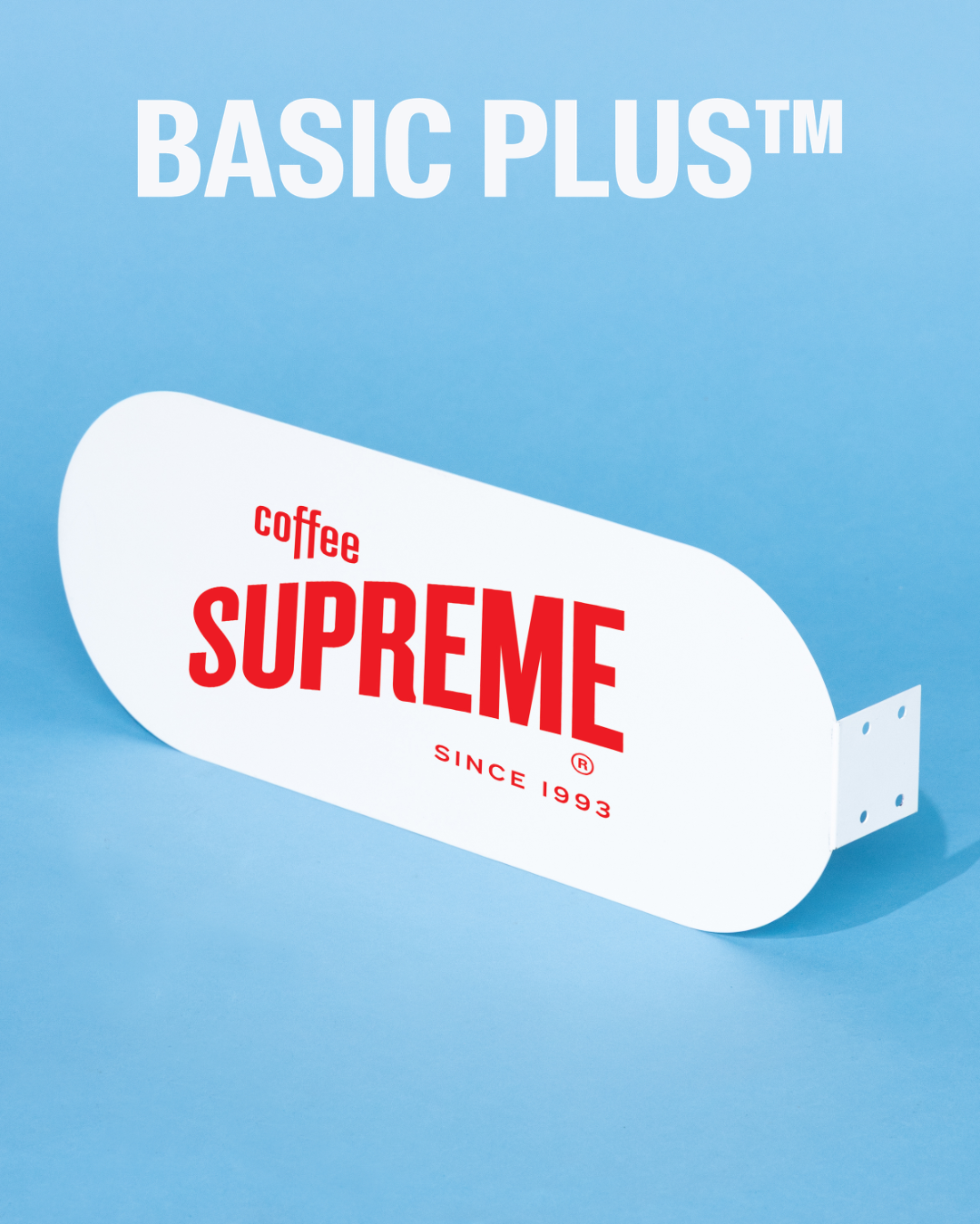 White Metal Blade Wall Sign – Pill Shape