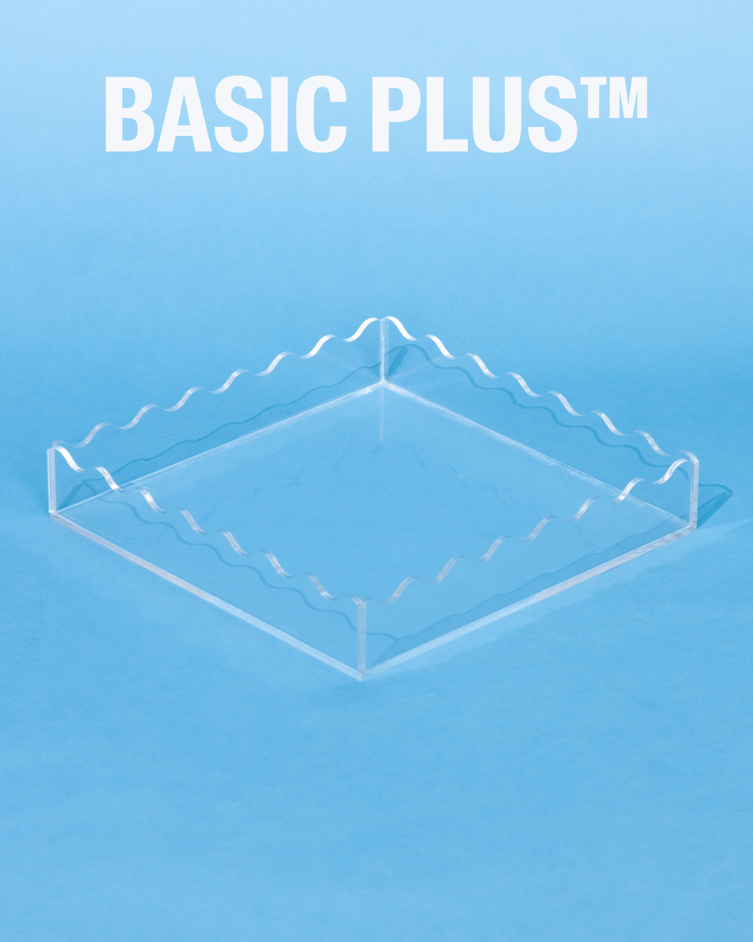 Scalloped Edge Clear Acrylic Square Tray