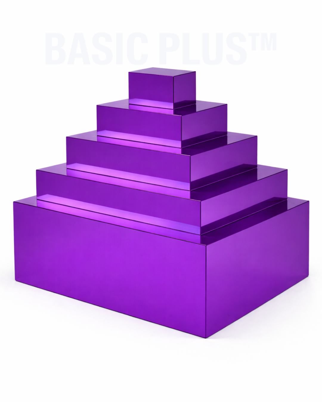 Modular Acrylic Purple Mirror Tier Display System