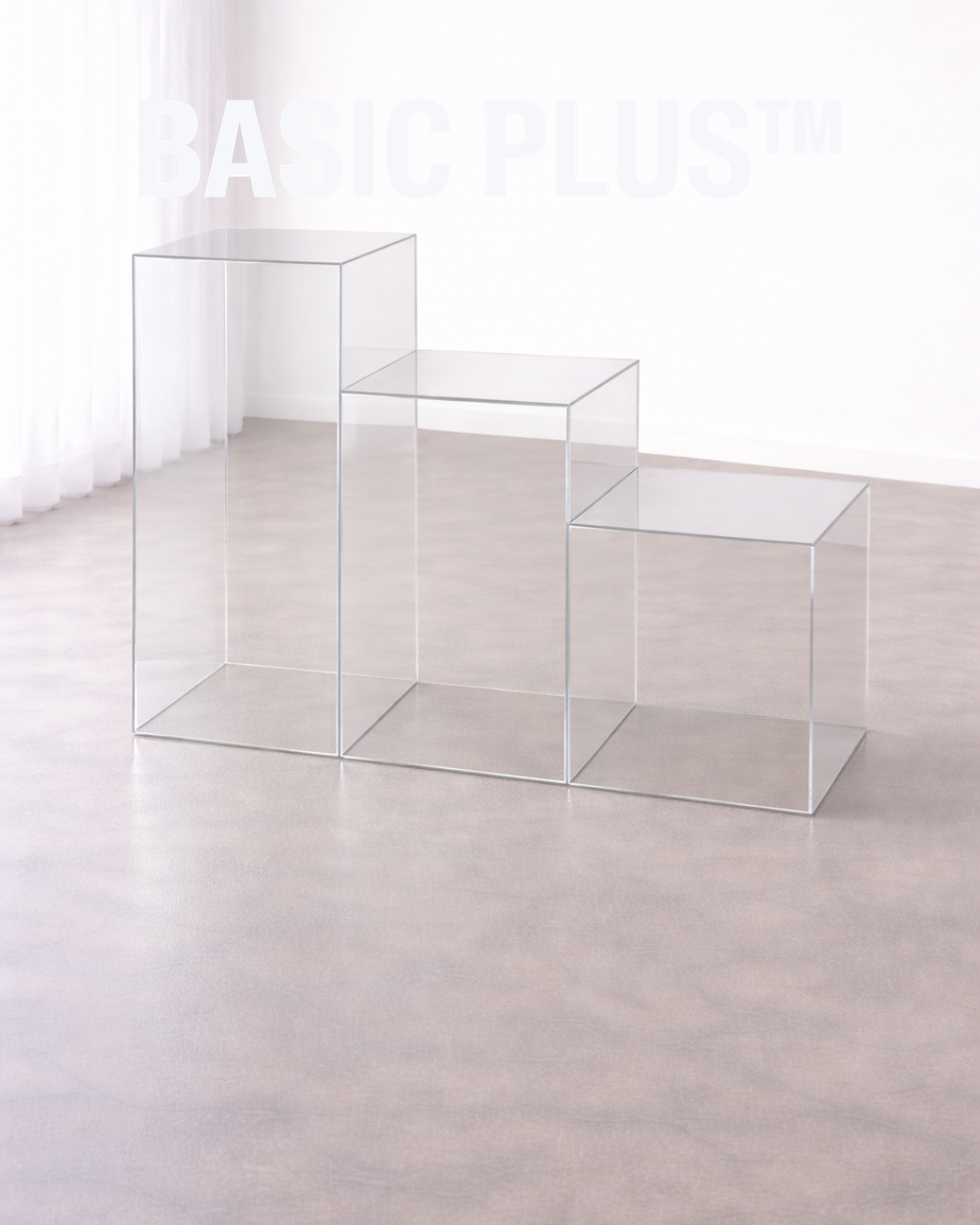 Stepped Clear Acrylic Display Pedestal Set