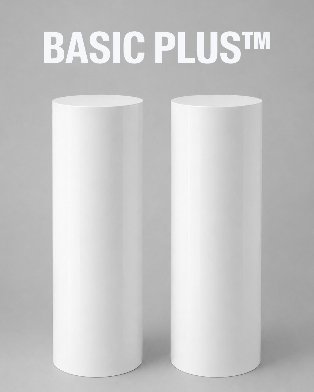 Translucent Opal White Round Acrylic Plinth Set