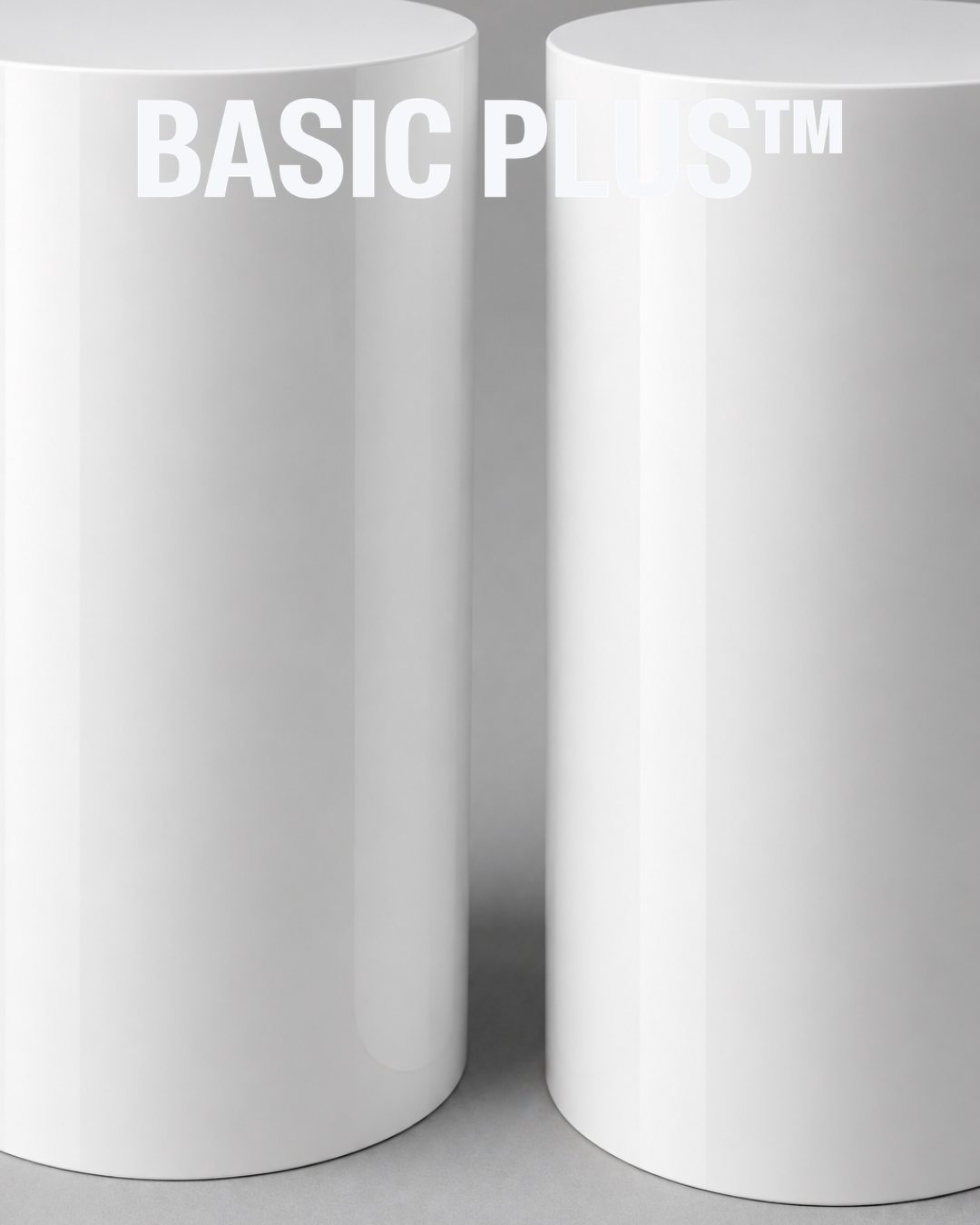 Translucent Opal White Round Acrylic Plinth Set