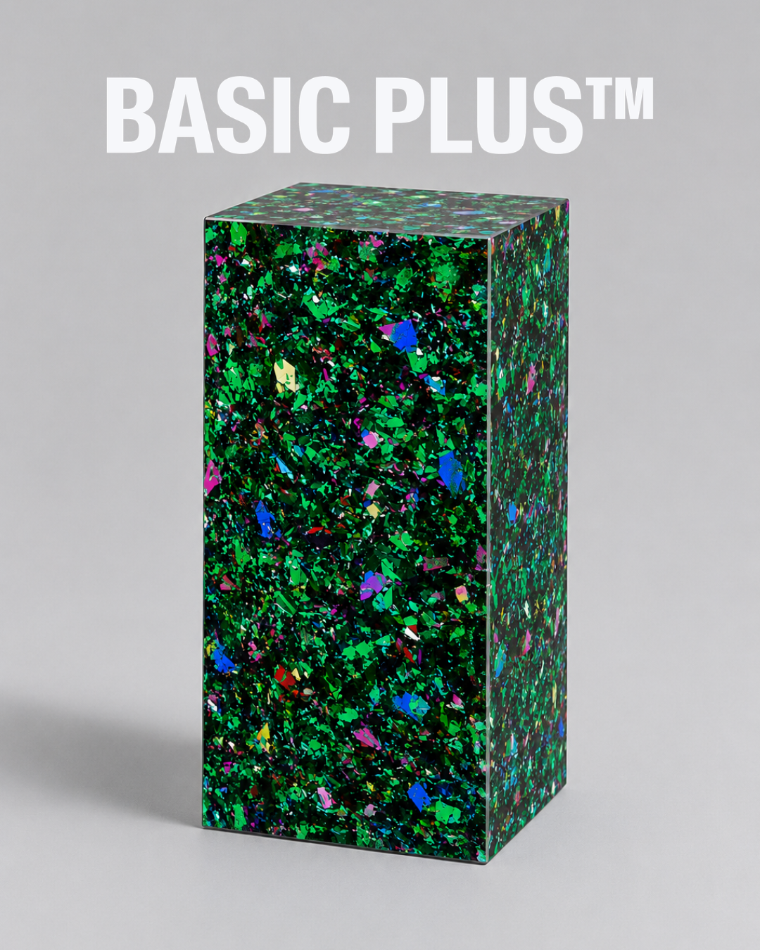 Green Foil Flake Acrylic Display Plinth