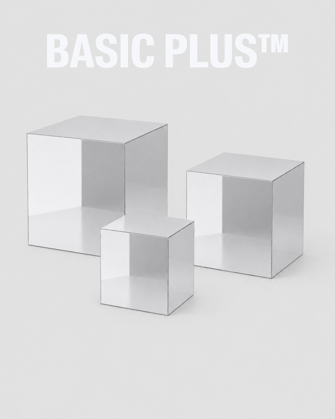 Silver Mirror Acrylic Display Cube