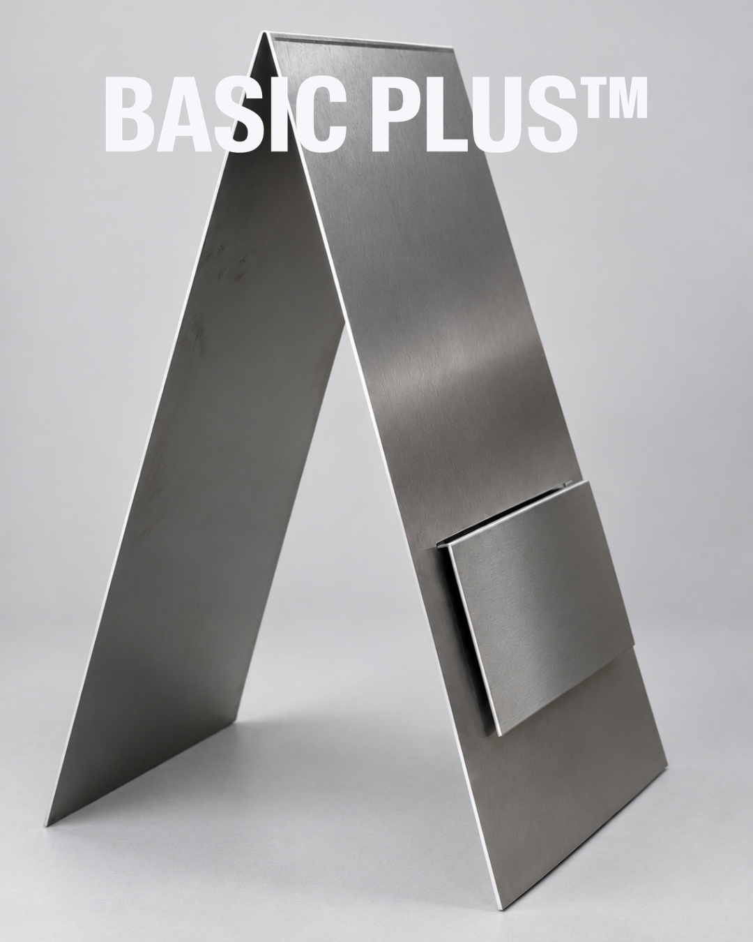 Brushed Stainless Steel A-Frame Sidewalk Sign with Interchangeable Message Panel