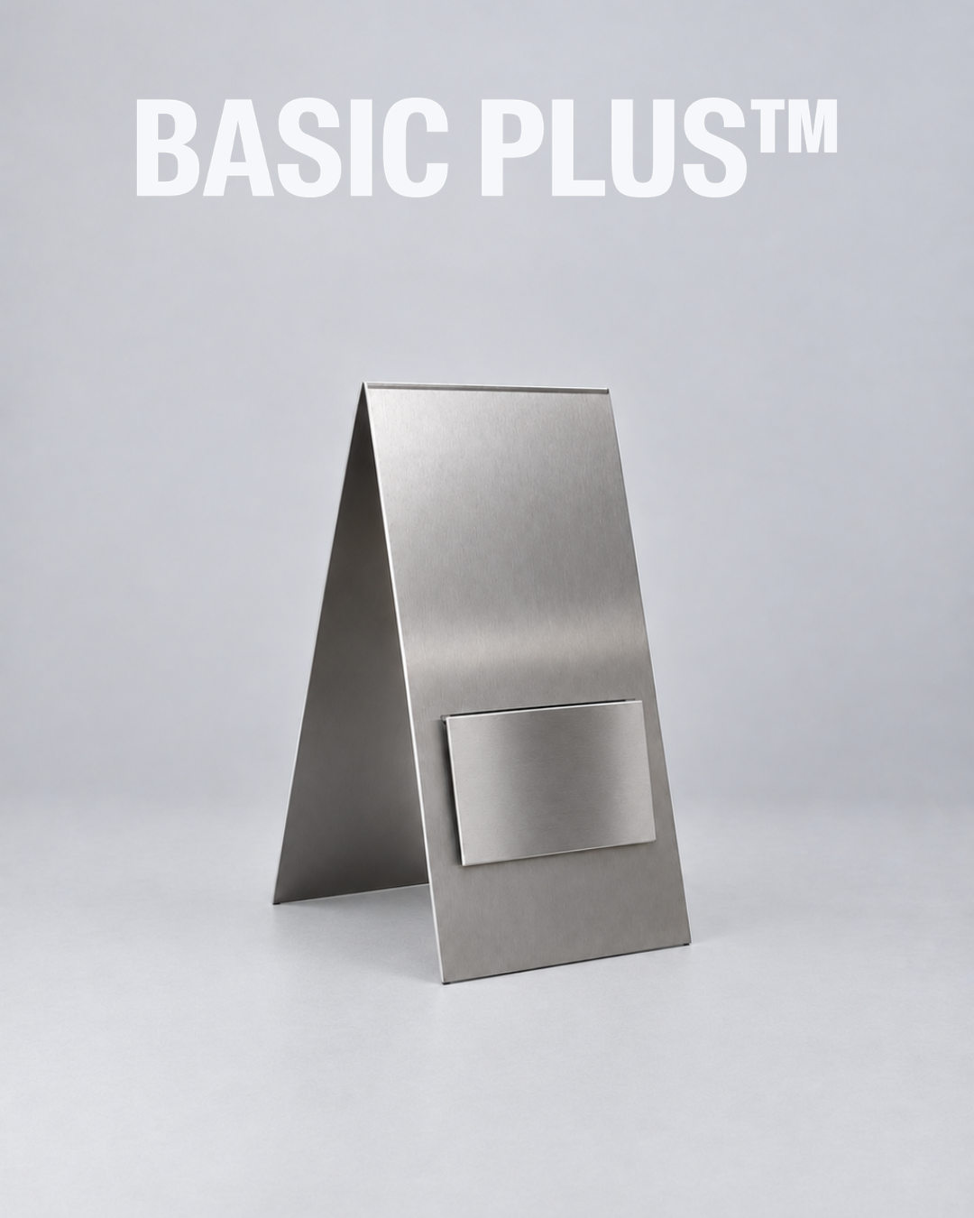 Brushed Stainless Steel A-Frame Sidewalk Sign with Interchangeable Message Panel