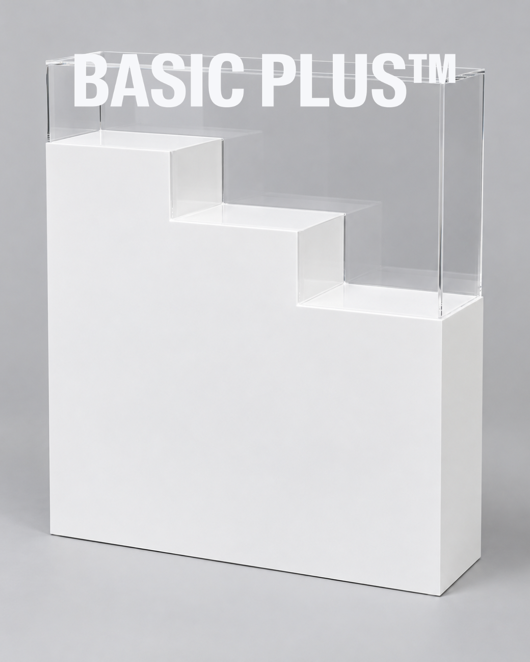 Stepped Acrylic Display Plinth with Clear Cover