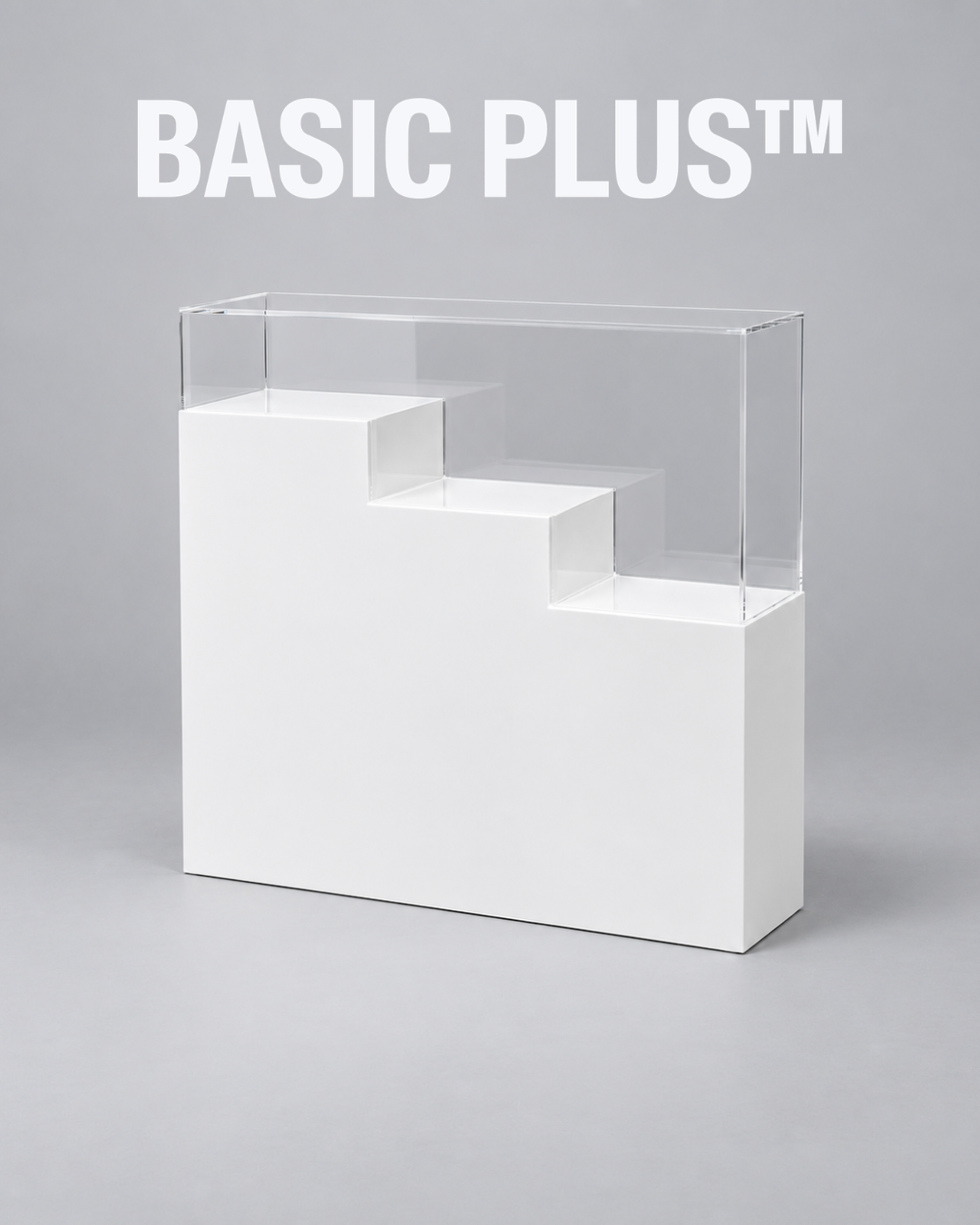 Stepped Acrylic Display Plinth with Clear Cover