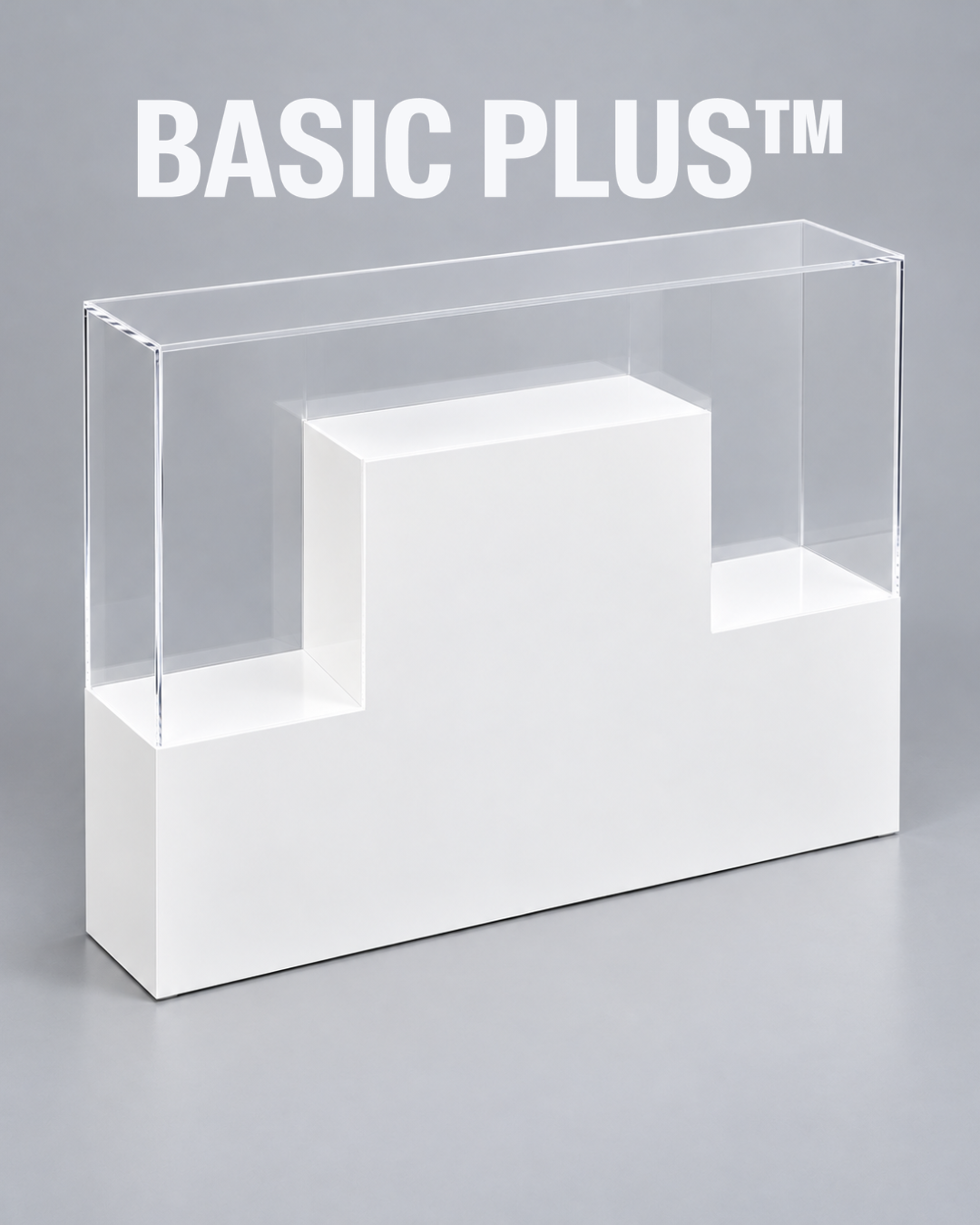Symmetrical Stepped Acrylic Display Plinth with Clear Cover