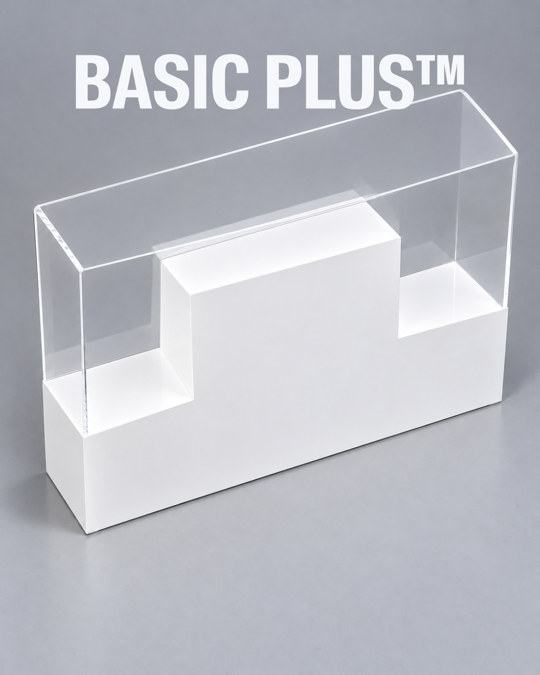 Symmetrical Stepped Acrylic Display Plinth with Clear Cover