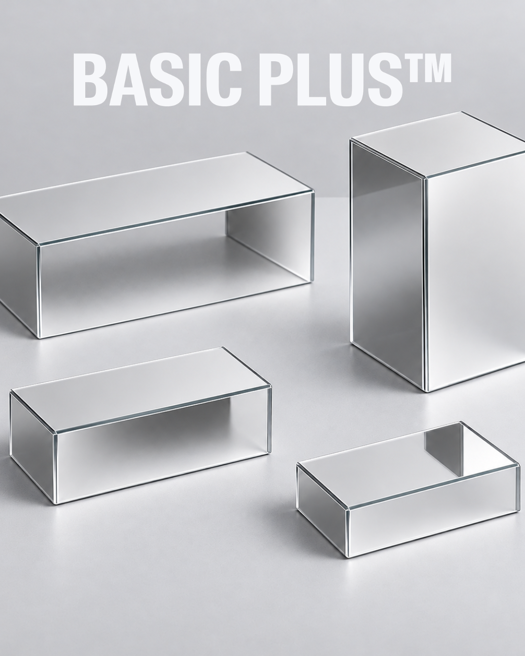 Silver Mirror Acrylic Display Riser – Individual