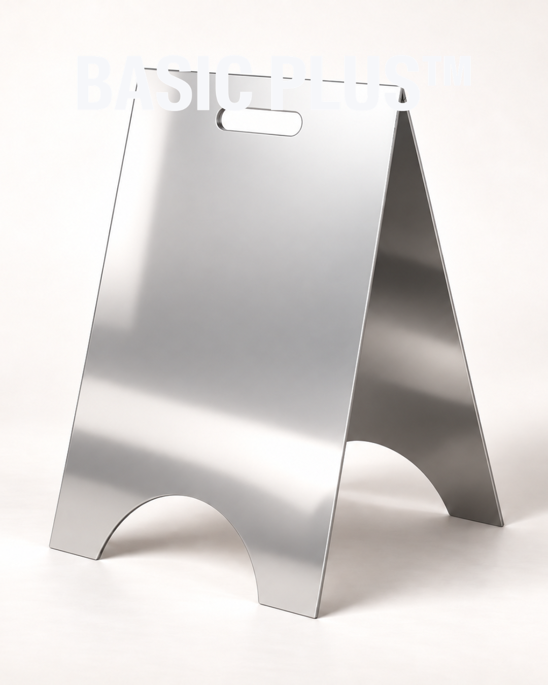 Mirror Stainless Steel Arched Cutout A-Frame Sign