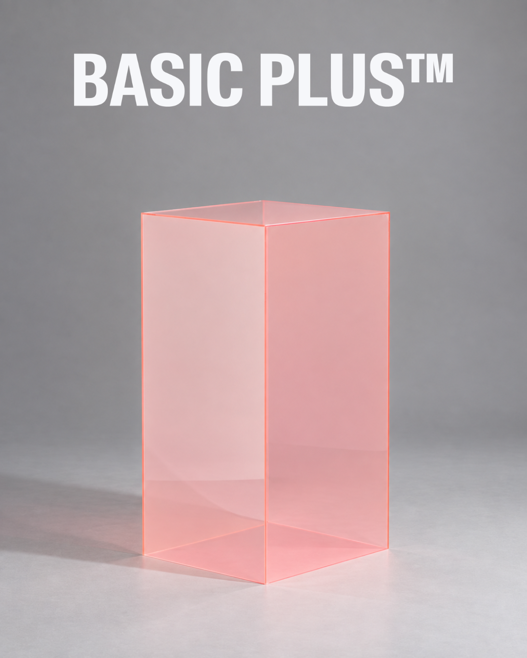 Semi-Transparent Sakura Pink Acrylic Display Plinth