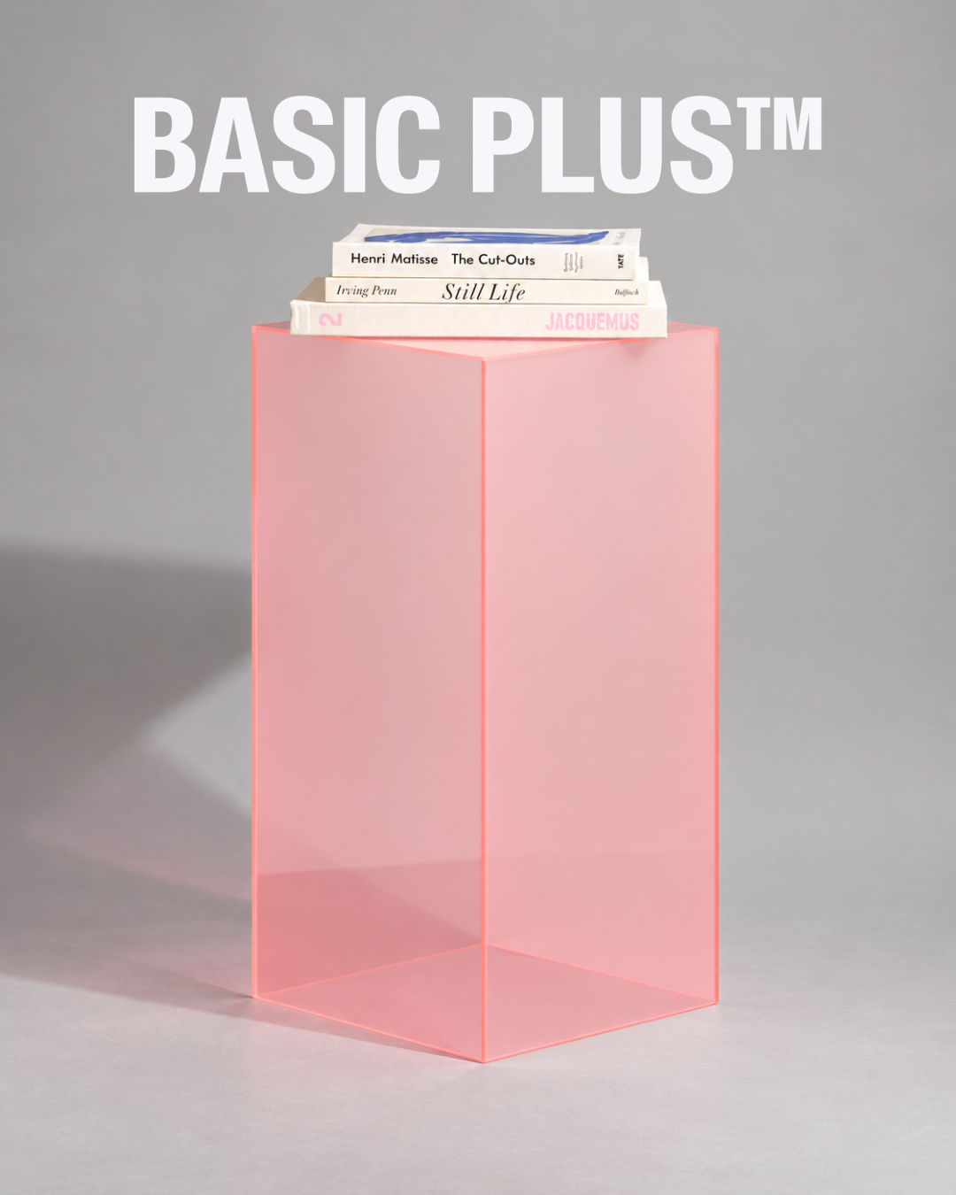 Semi-Transparent Sakura Pink Acrylic Display Plinth