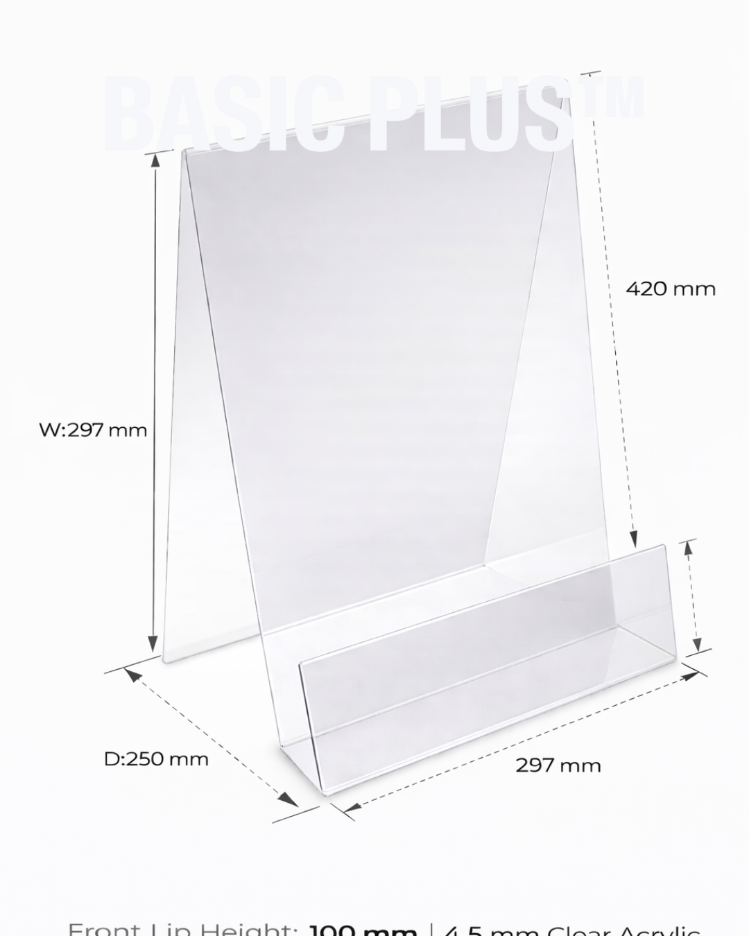 Acrylic Display Stand with Front Lip