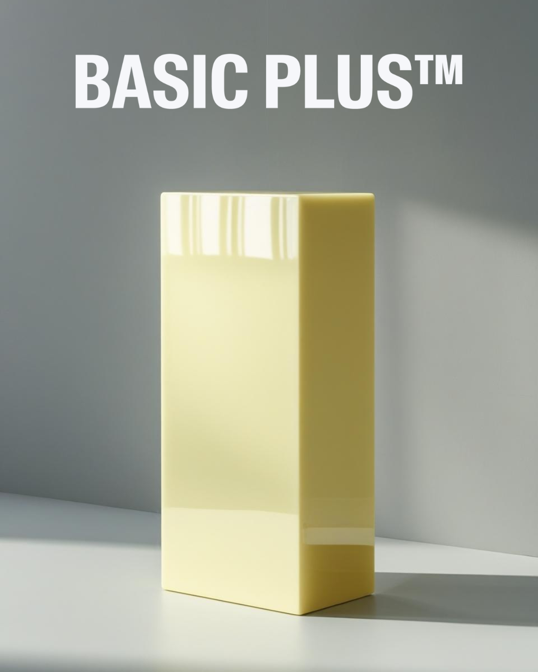 Soft Lemon Yellow Acrylic Display Plinth