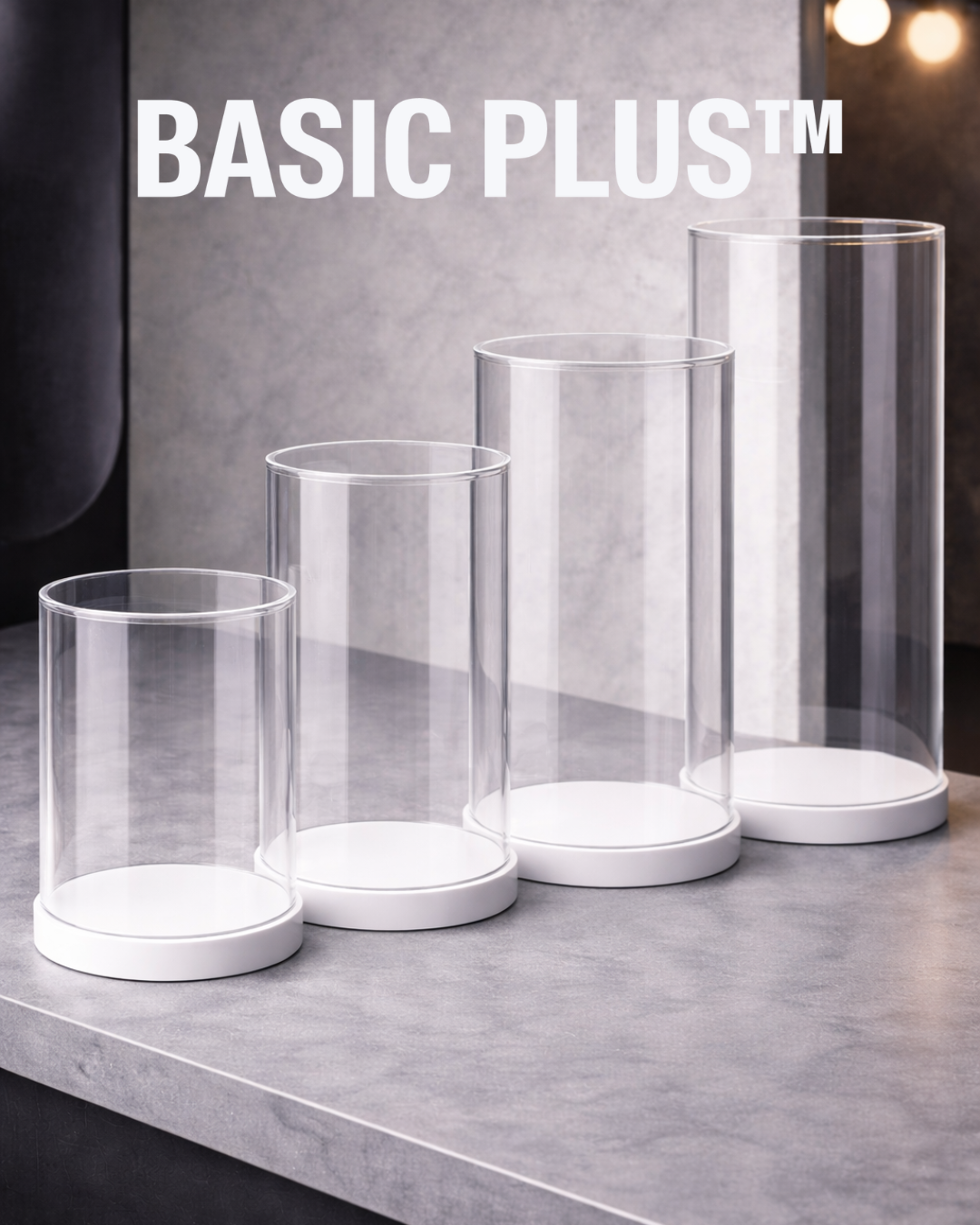 Clear Round Acrylic Display with Base