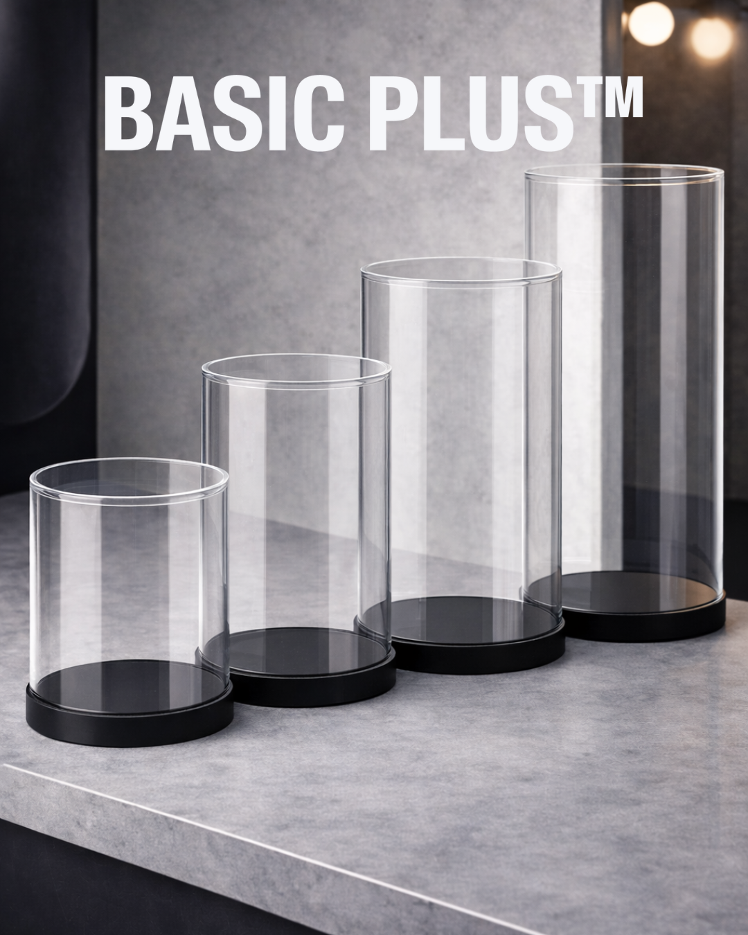 Clear Round Acrylic Display with Base