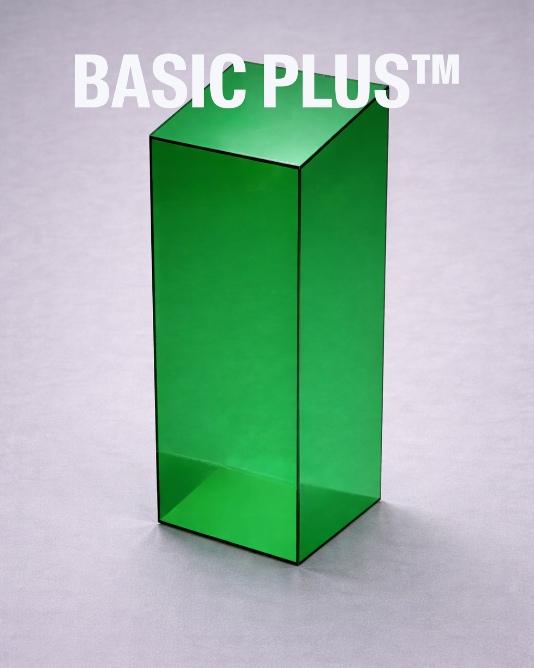 Angled Top Transparent Green Acrylic Display Plinth