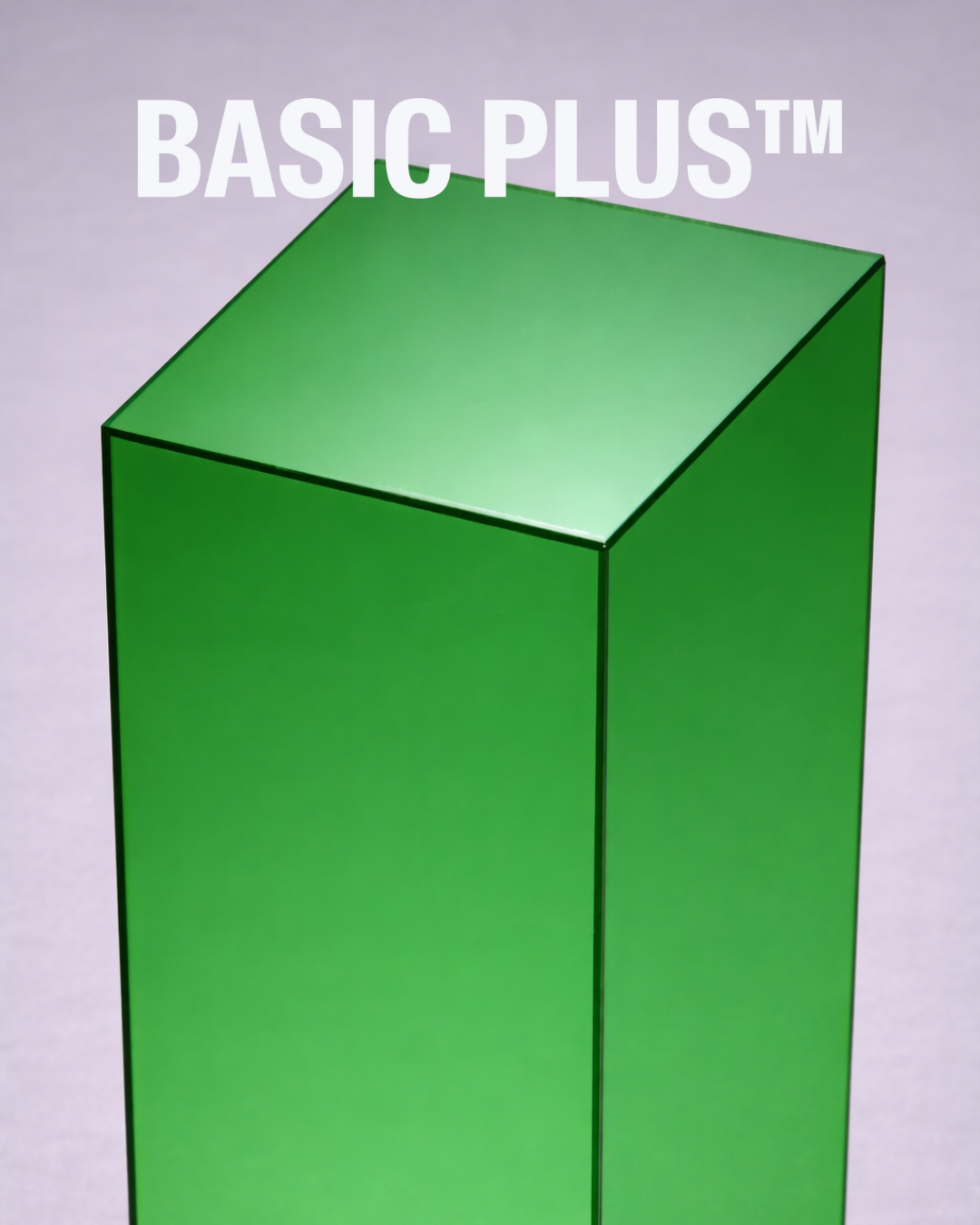 Angled Top Transparent Green Acrylic Display Plinth