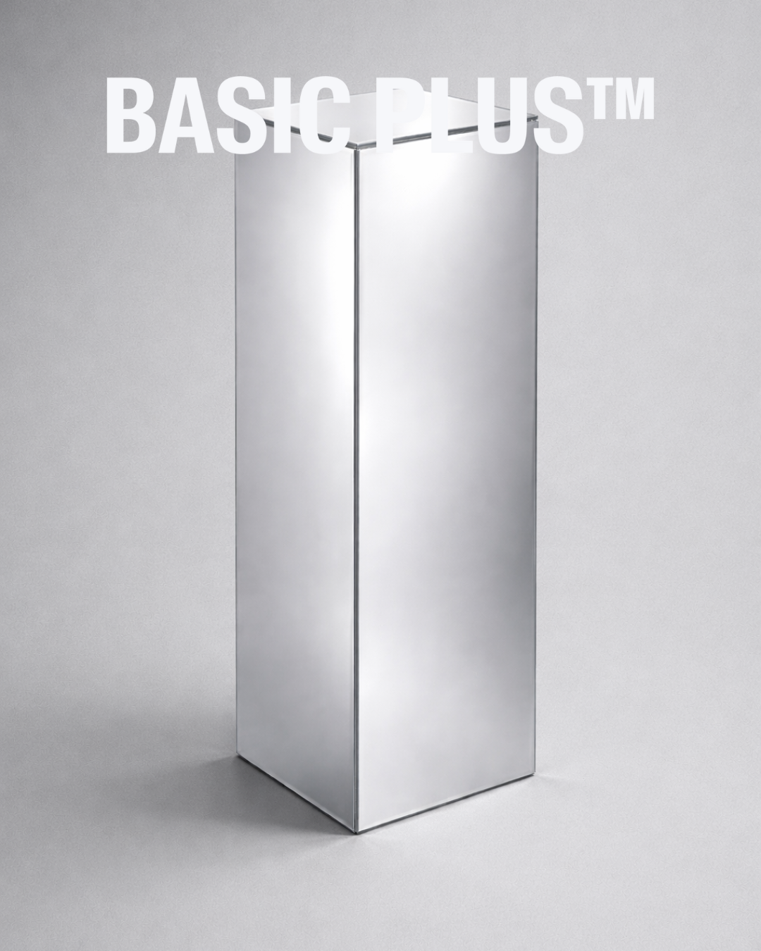 Satin (Non Reflective) Silver Mirror Acrylic Display Plinth