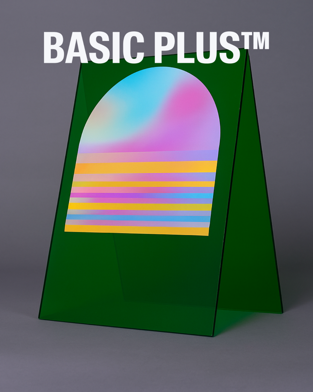 Transparent Green Acrylic Folded A-Frame Sign