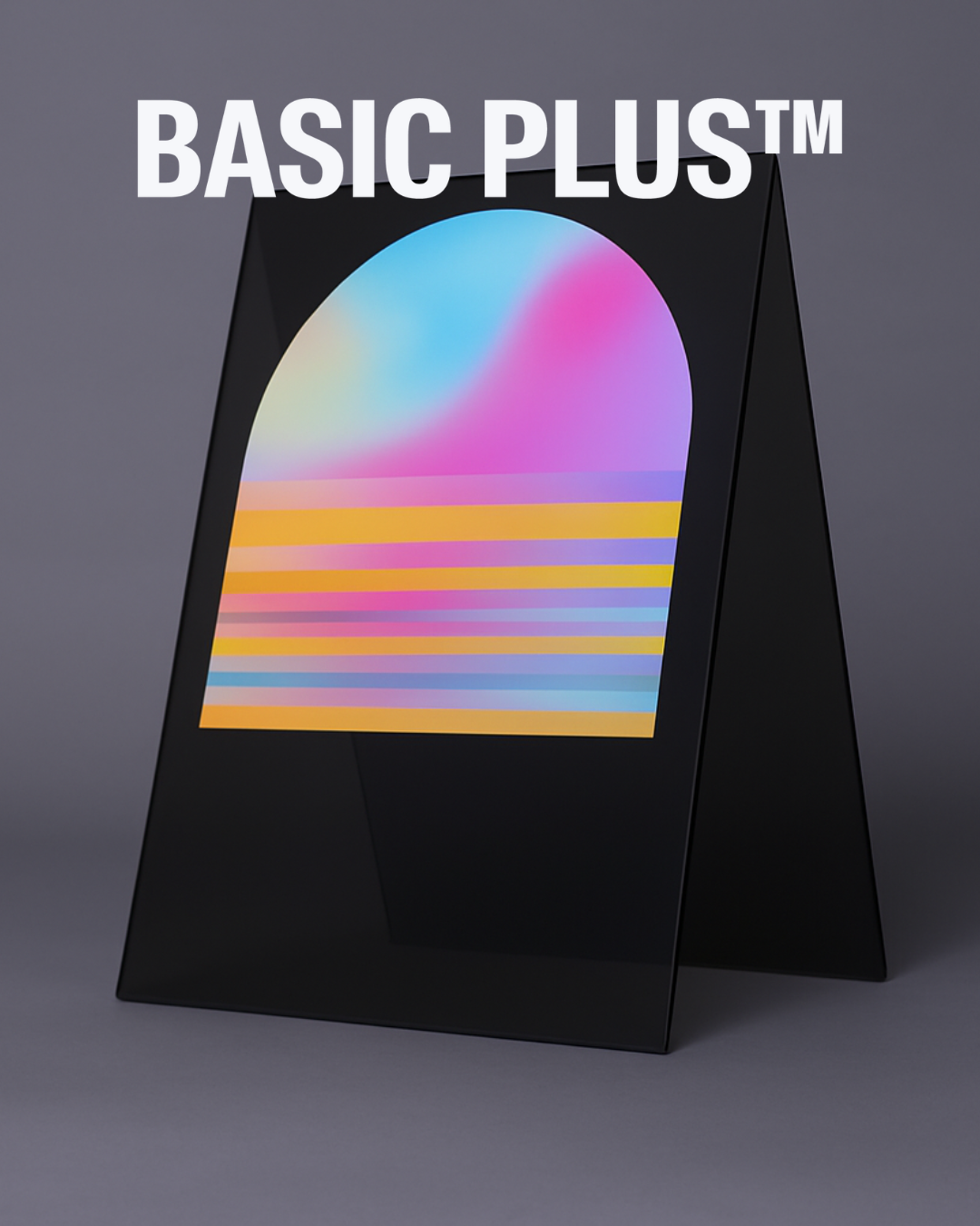 Transparent Dark Grey Acrylic Folded A-Frame Sign