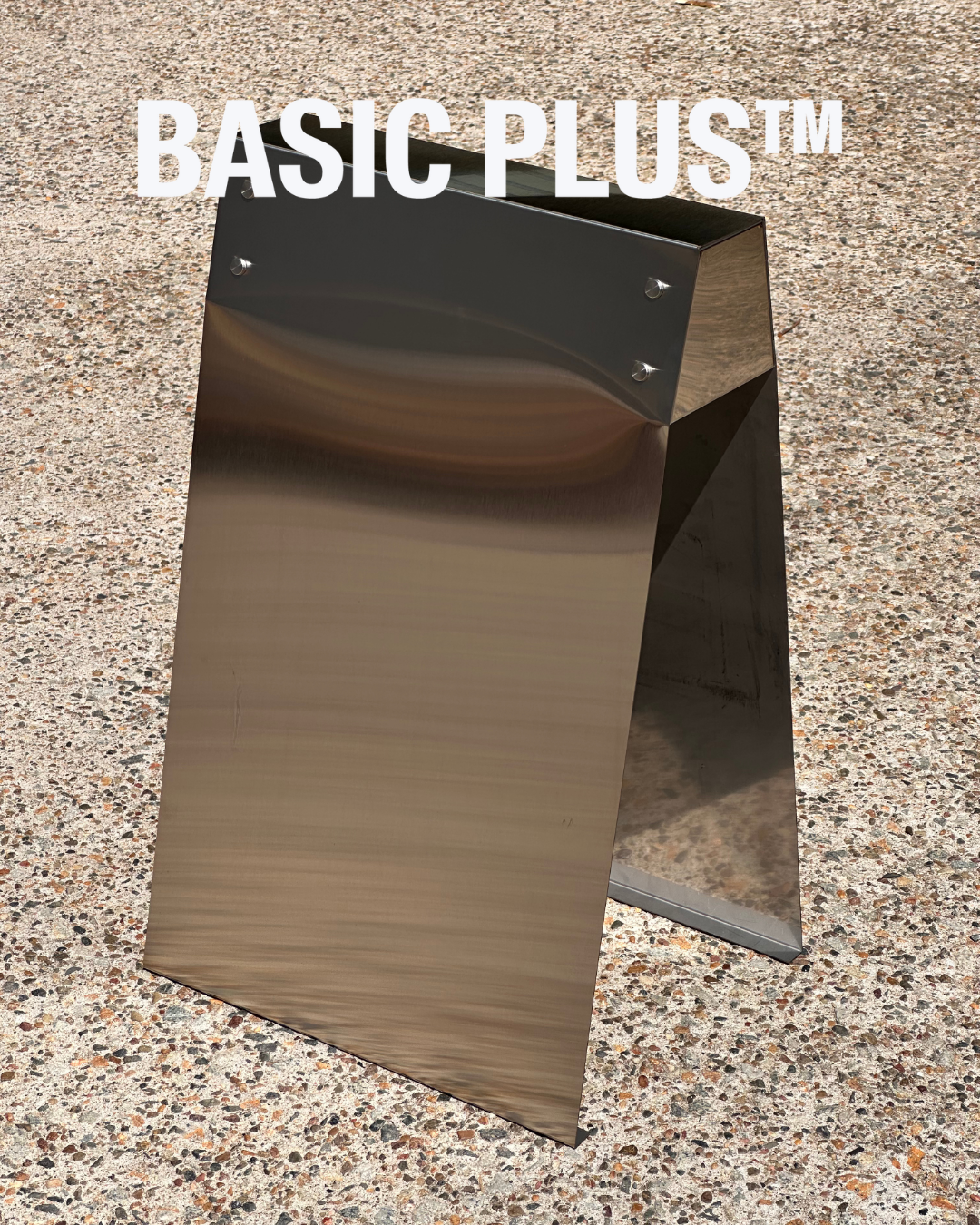 Brushed Stainless Steel A-Frame Sidewalk Sign with Flat Top