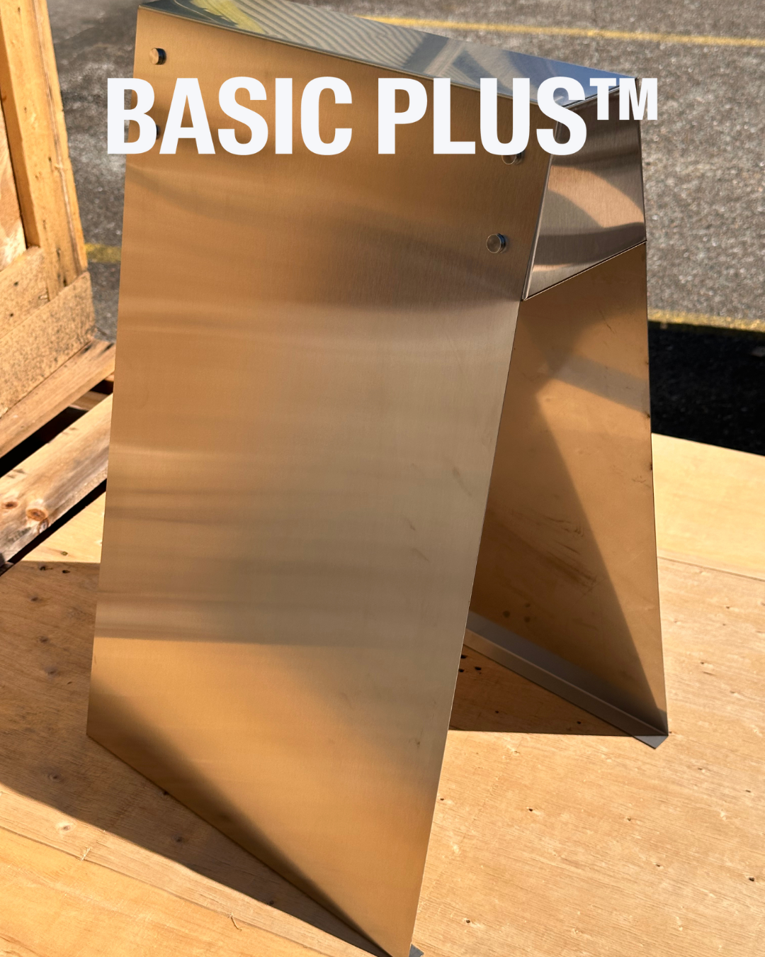 Brushed Stainless Steel A-Frame Sidewalk Sign with Flat Top