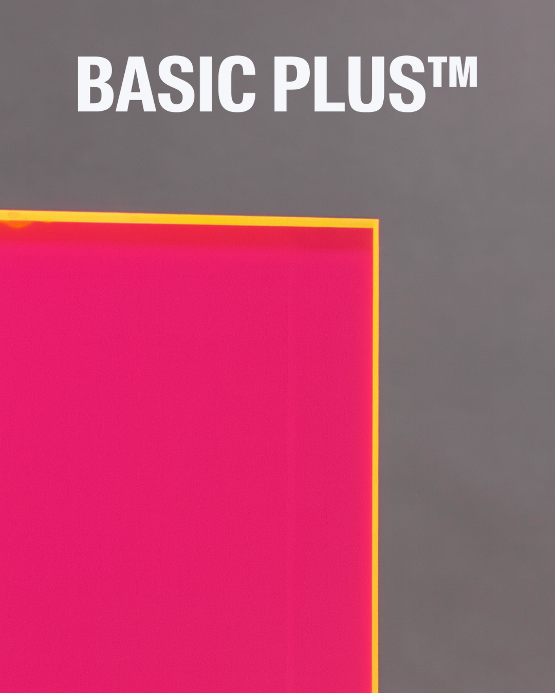 Fluorescent pink acrylic display plinth alternate angle